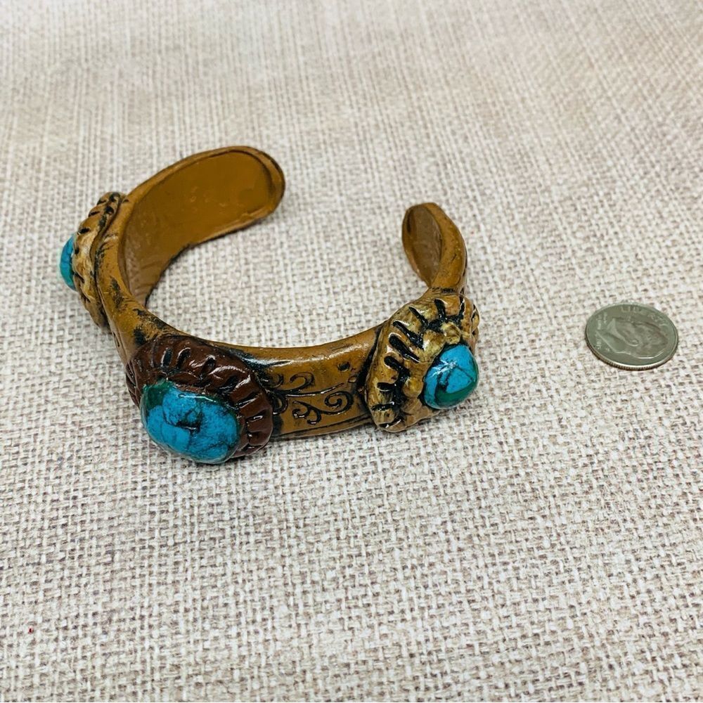 Costume rubber‎ Bracelet brown and blue tribal look
